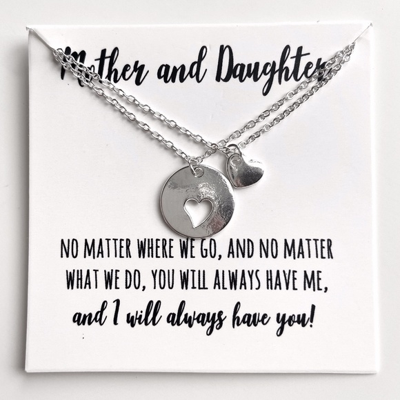 Jewelry - Mother & Daughter Heart Necklace Set